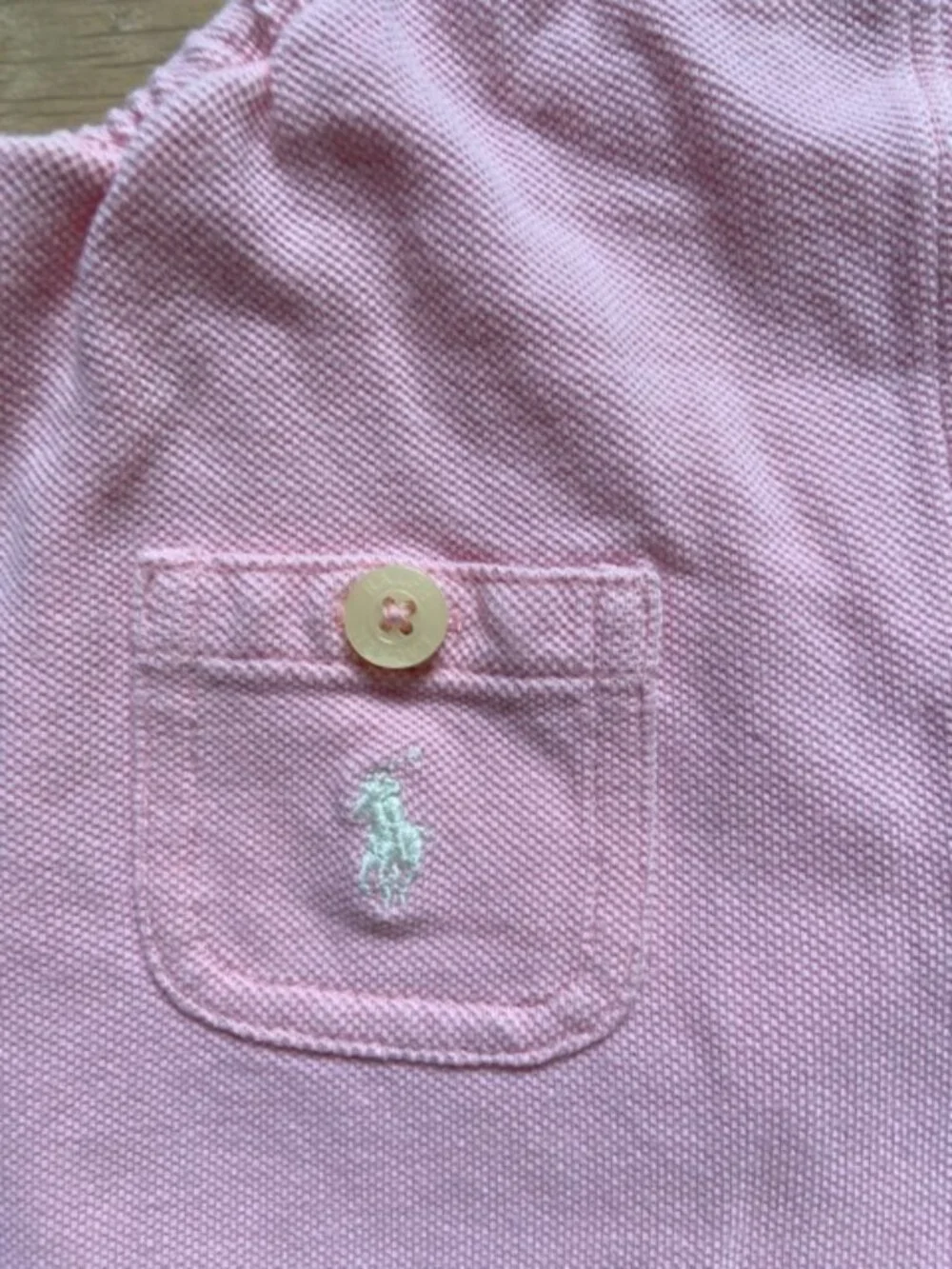 Ralph Lauren Pink Cotton mesh baby romper, size: 3M